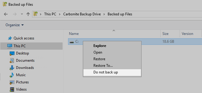 Right-click the C drive
