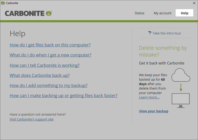 Cabonite Windows Client: Help