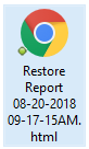 Windows Desktop: Restore Report