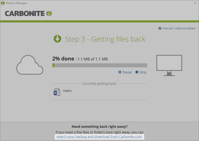 Restore Manager: Restore some files and folders