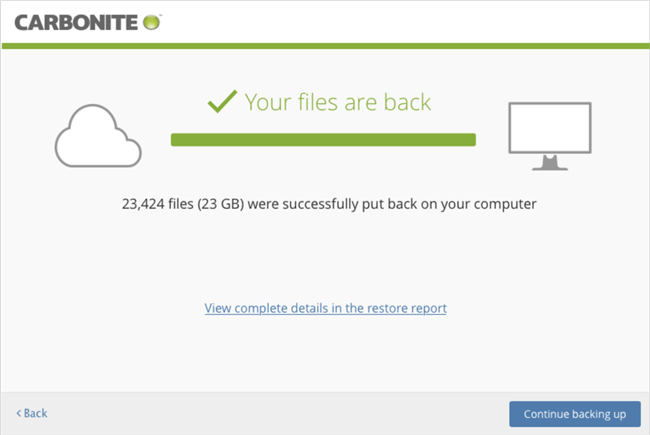 Your Restore is Complete