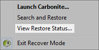Restore Manager: View Restore Status