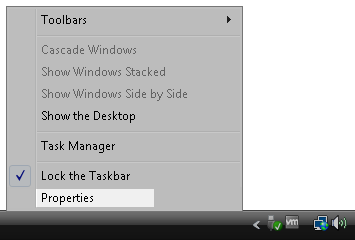 Right-Click the Taskbar