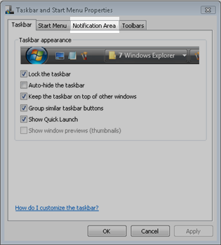 Click Notification Area