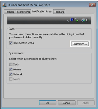 Click Notification Area