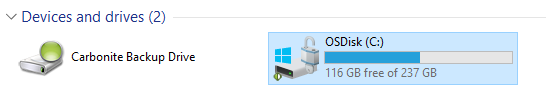 Select the C drive