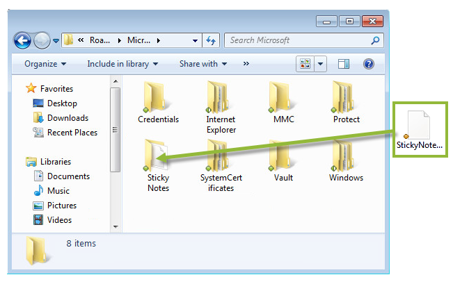 Move the file to Sticky Notes