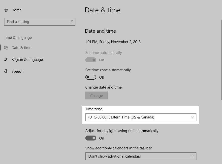 Date and Time window