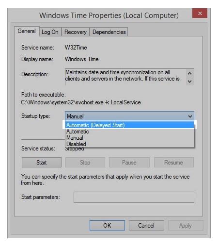 Set Windows Time Service To Automatically Start