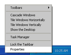 Right-Click the Taskbar