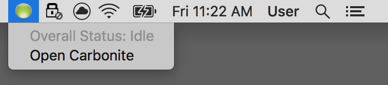 macOS Status Bar: Click Carbonite logo and select Open Carbonite