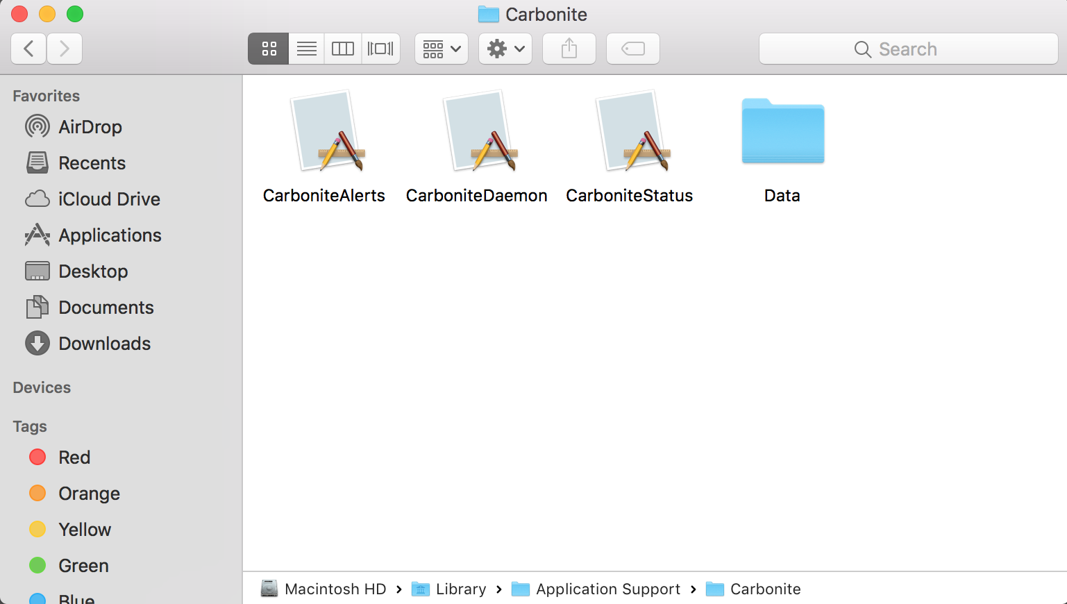 Navigate to your Carbonite folder
