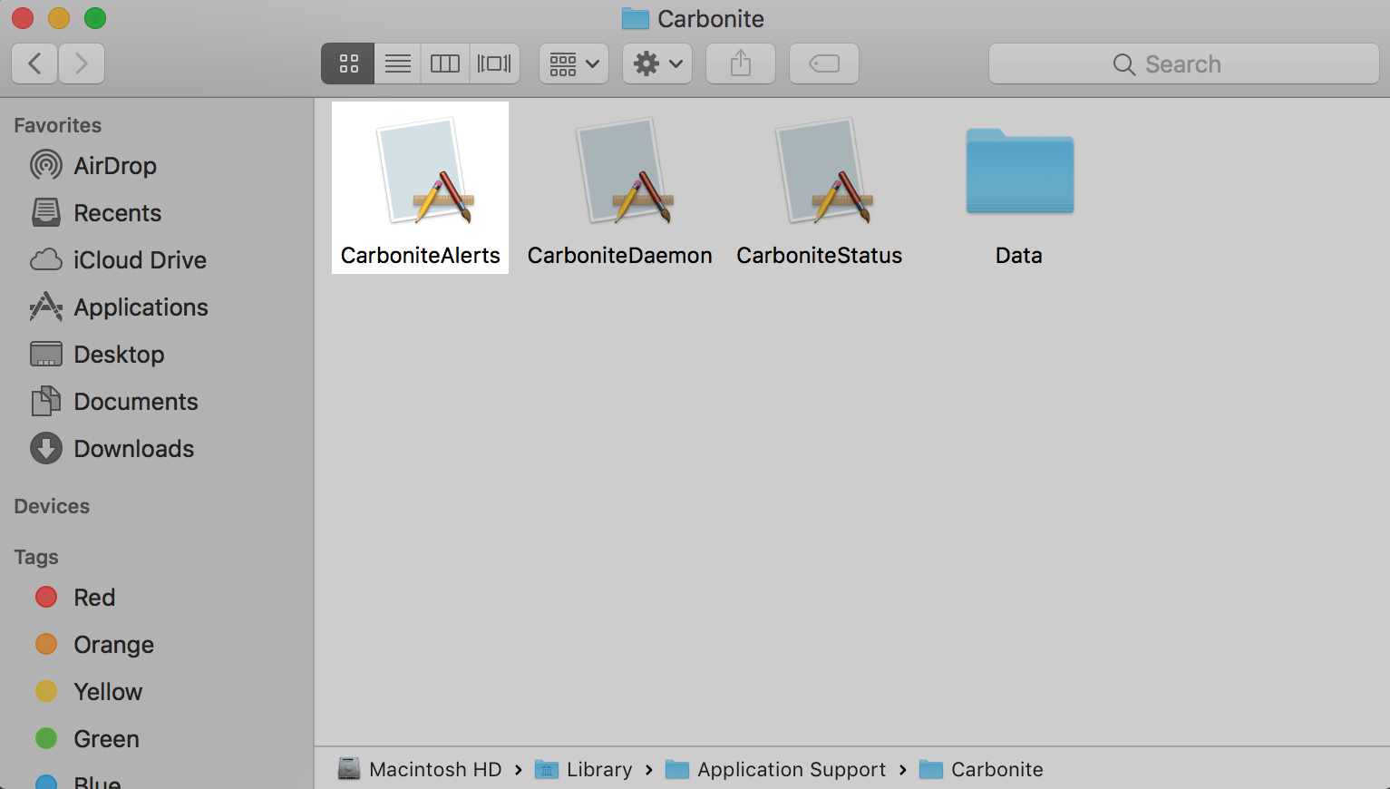 Double-click CarboniteAlerts