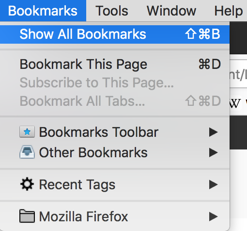 Show Bookmarks