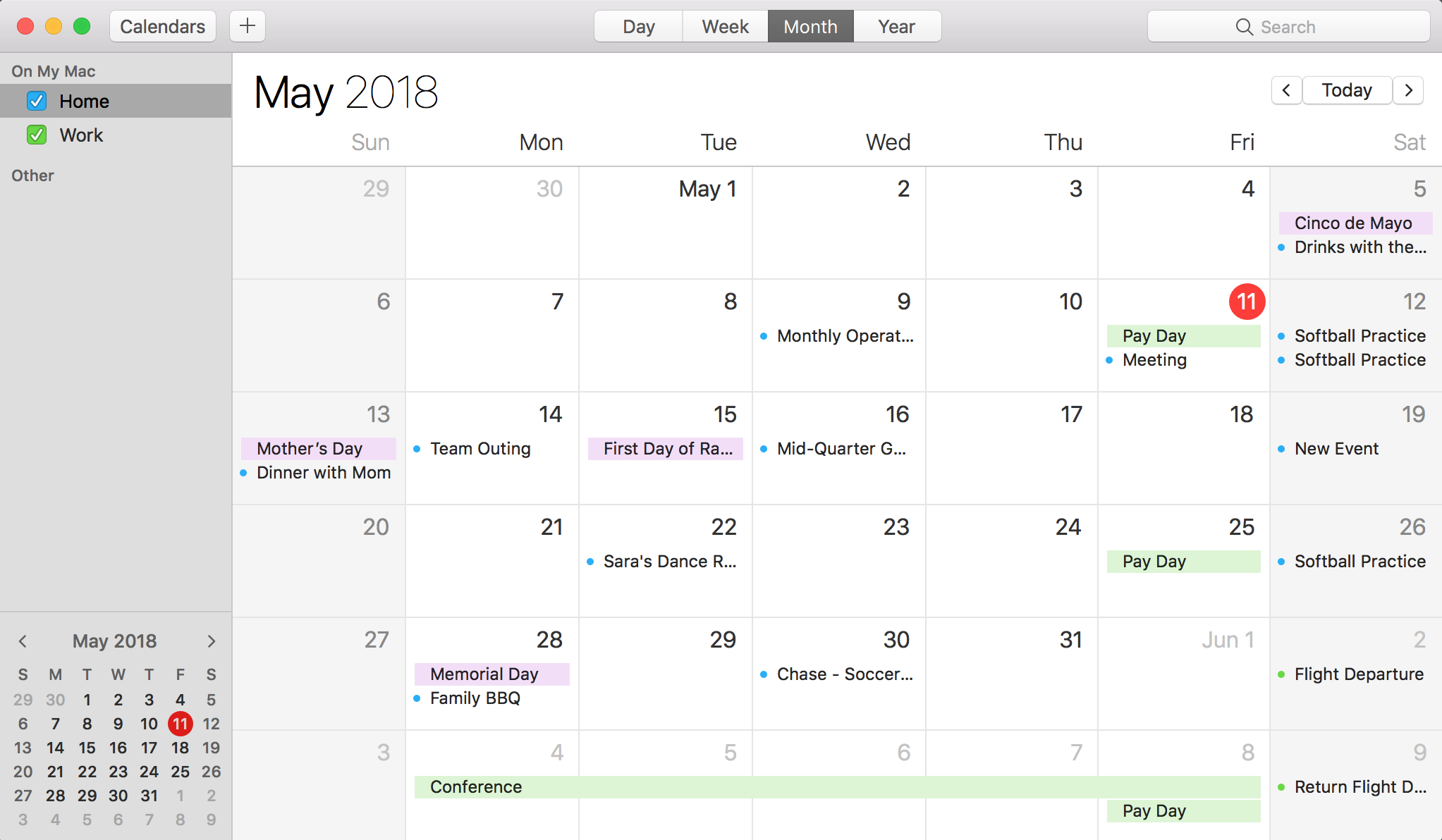 Restored Calendar Items