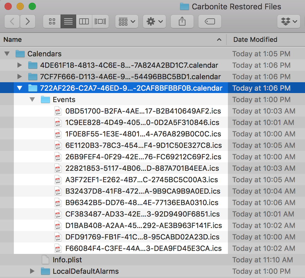 Open Restored Folder