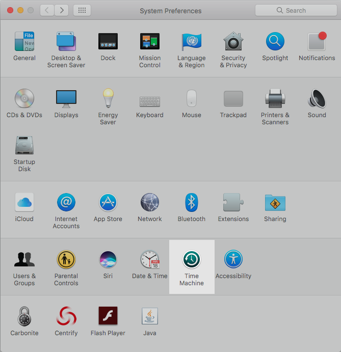 System Preferences Window