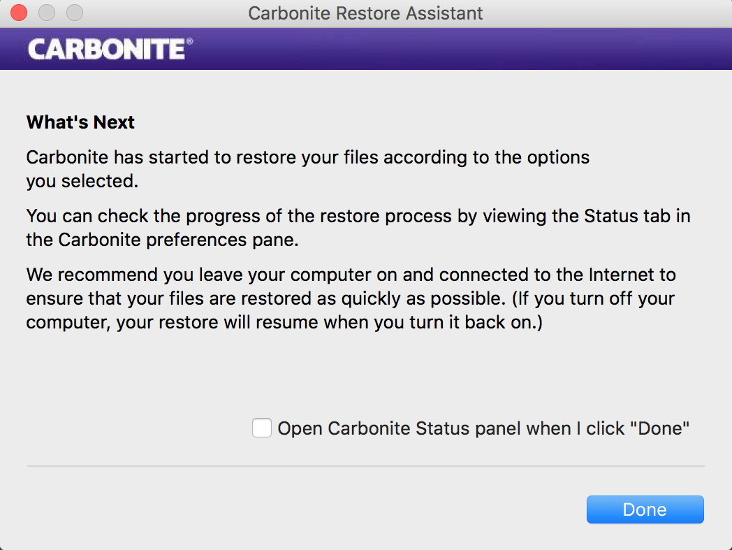 Restore Assistant: What