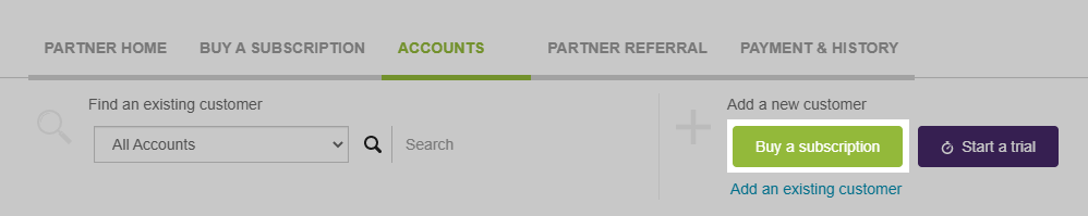 Partner Dashboard: Buy a subscription
