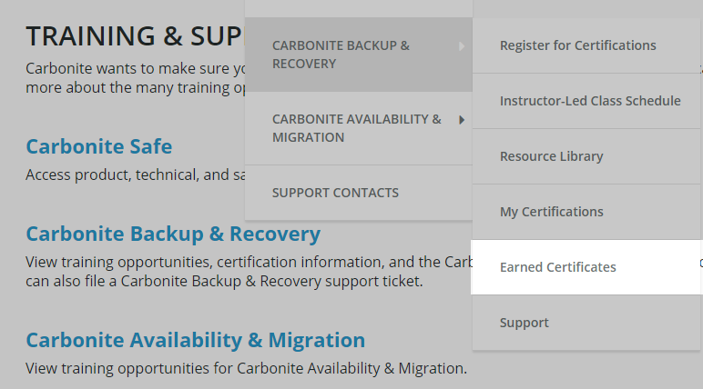 Earned Certifications
