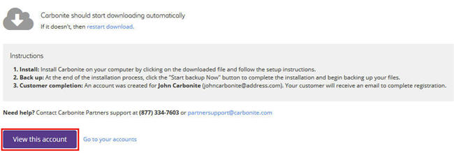 Partner Portal: View this account