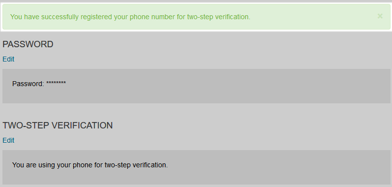 Verifcation Code Success