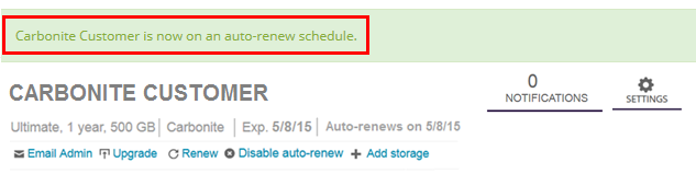 Partner Dashboard: Confirm Auto-renew