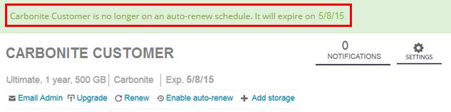 Partner Dashboard: Confirm Disable Auto-renew