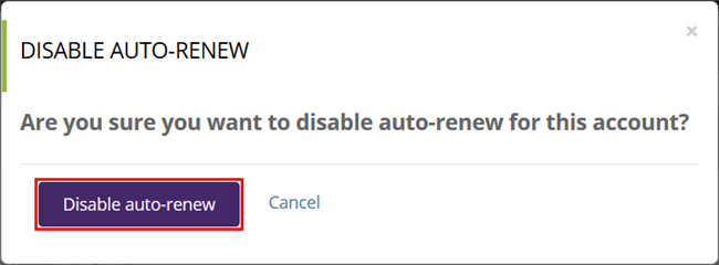 Partner Dashboard: Disable Auto-renew
