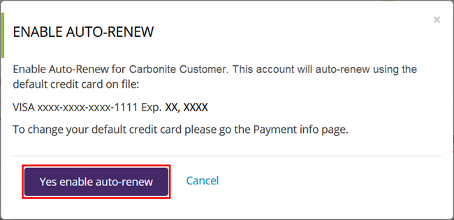 Partner Dashboard: Enable Auto-renew