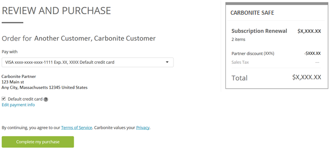 Partner Portal: Review and Purchase