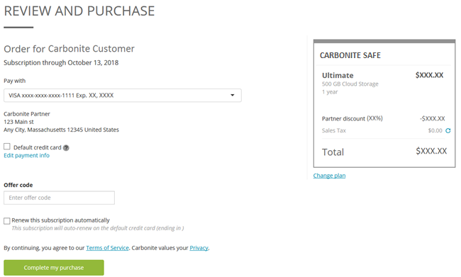Partner Portal: Review and Purchase