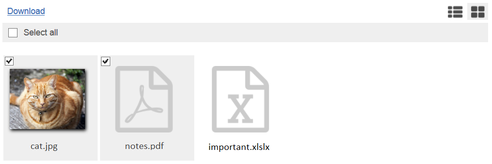 You can select multiple files for download by checking multiple boxes on files or folders.