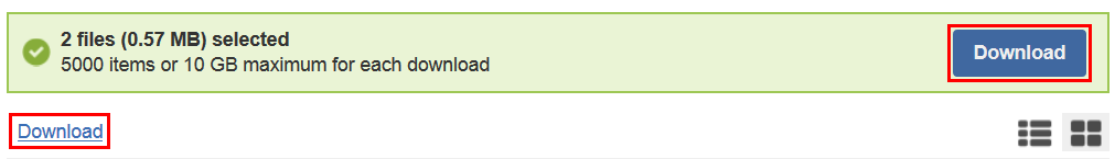 Click download once you have made all of your selections to download the files.