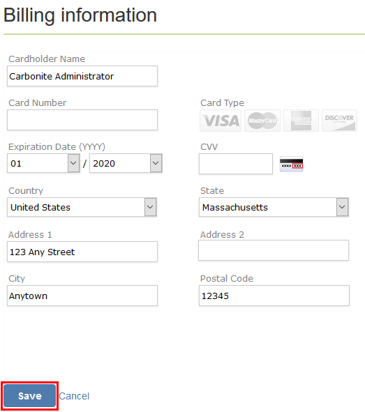 Enter New Credit Card