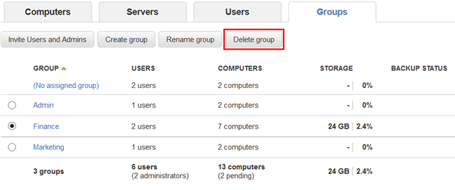 Delete your group