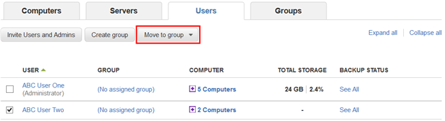 Move from Group to Group