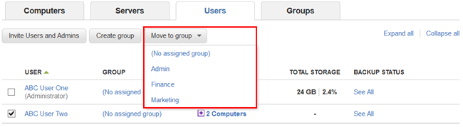 Move the user to the group