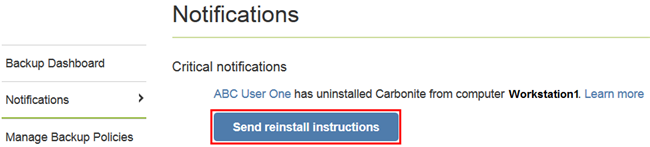 Send the reinstall instructions