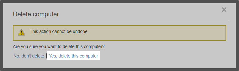 Confirm to Delete User