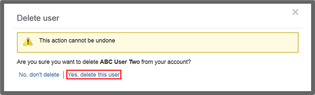 Confirm to Delete User