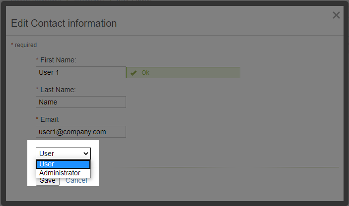 Changing a user's role