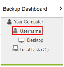 Click the Username to browse the files associated with that user.