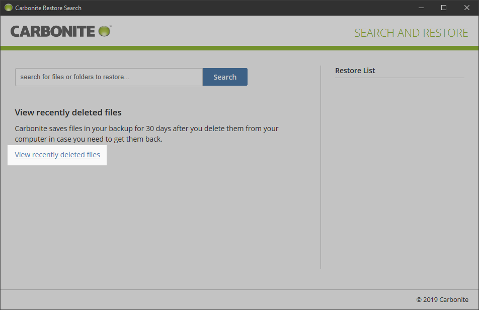 View Recently Deleted Files