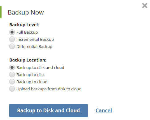 Backup Details Page