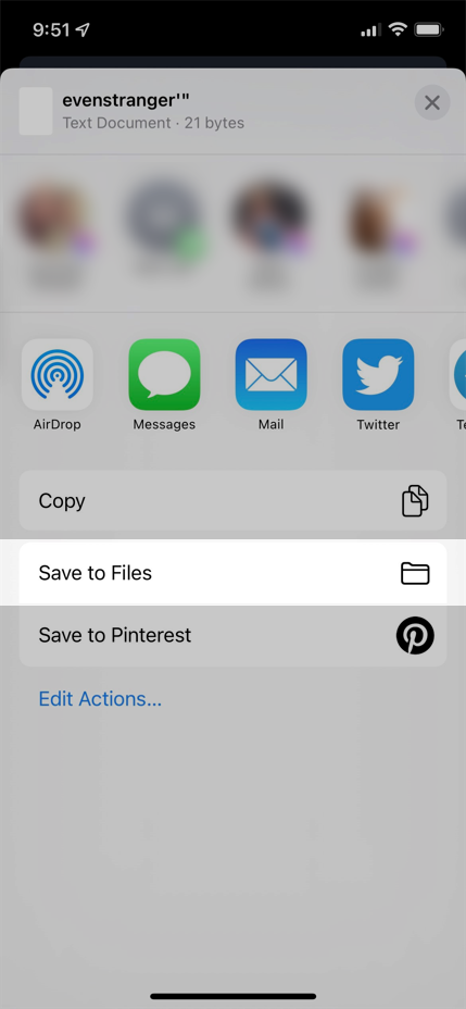 Tap Save to Files