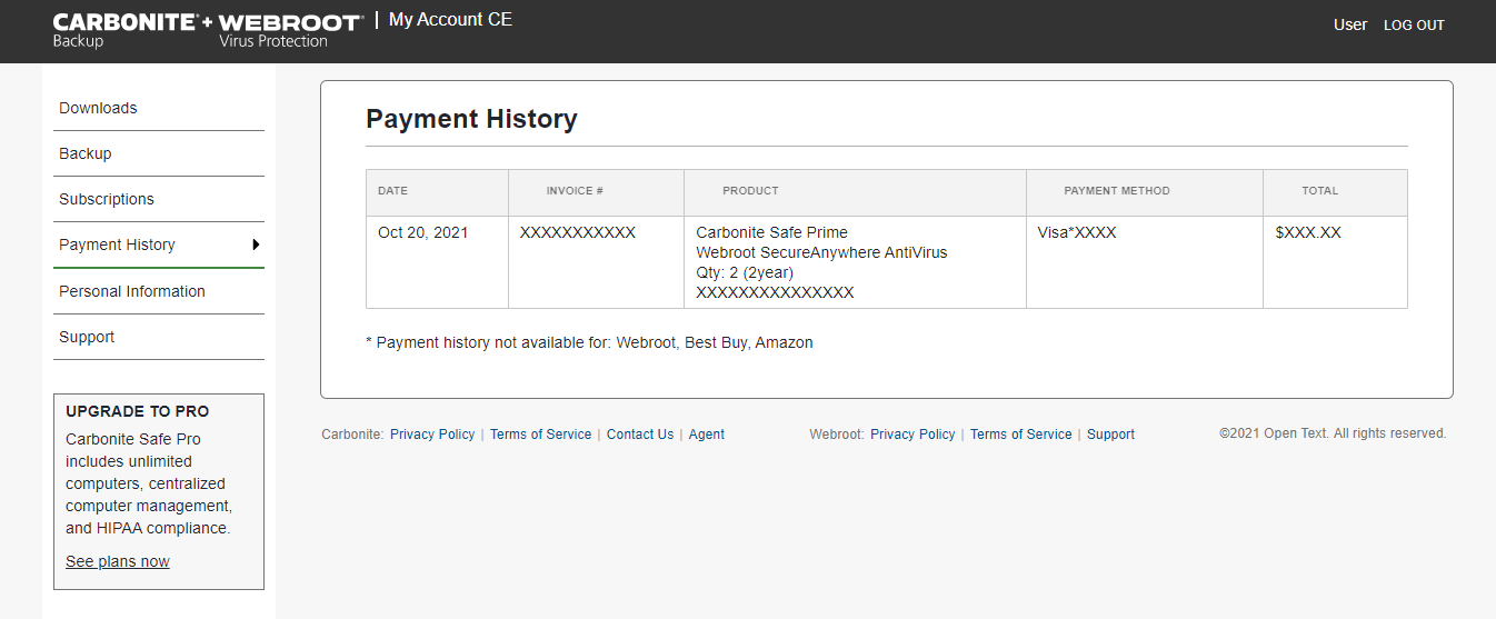 View Payment history