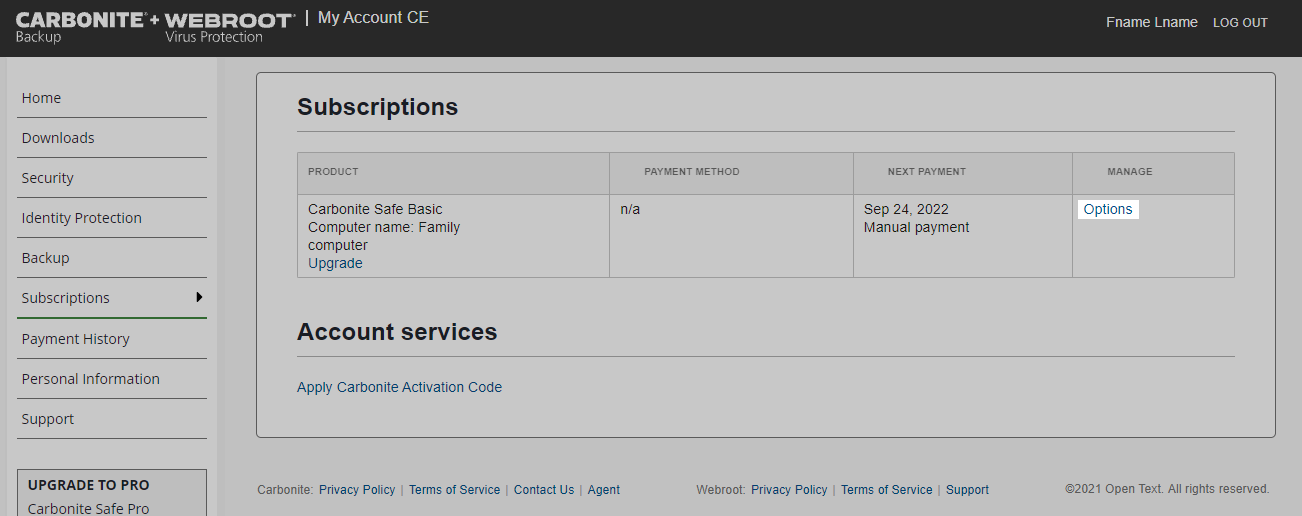 Click Options