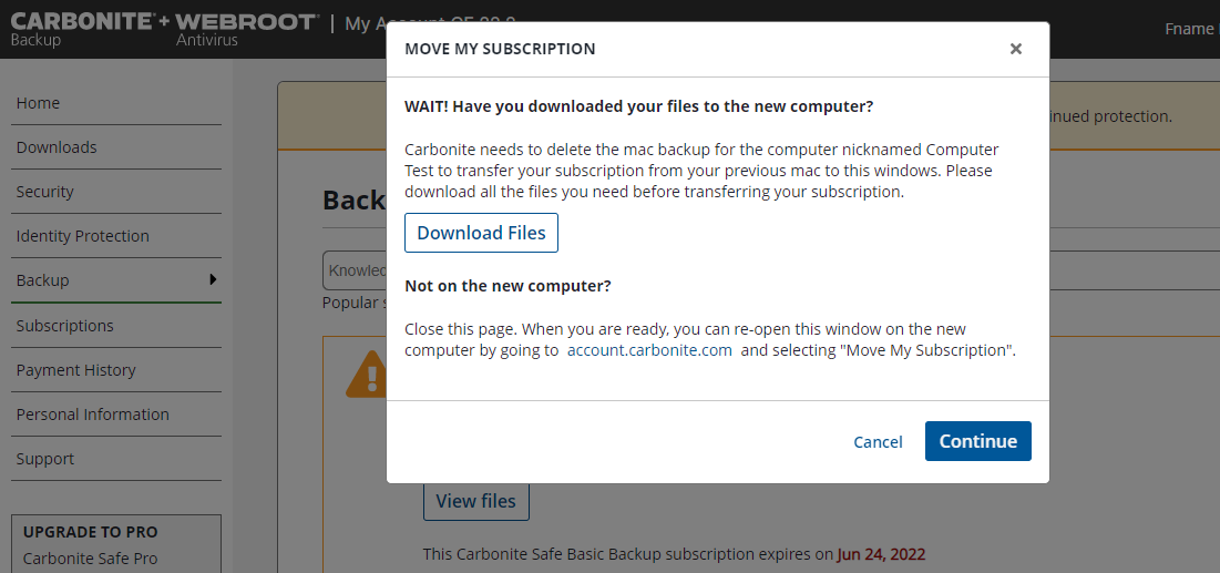Click Continue