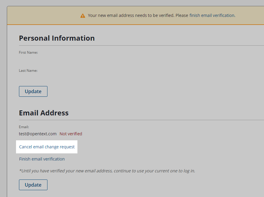 Cancel email change request